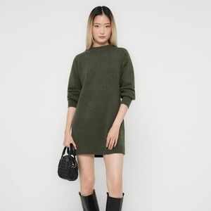 Vero Moda Olive Green Knit Sweater Dress